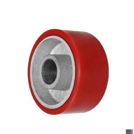 DURASTAR Wheel; 4X2 Polyurethane|Steel (Red|Silver); 1-3/16 Plain Bore 420PU84V